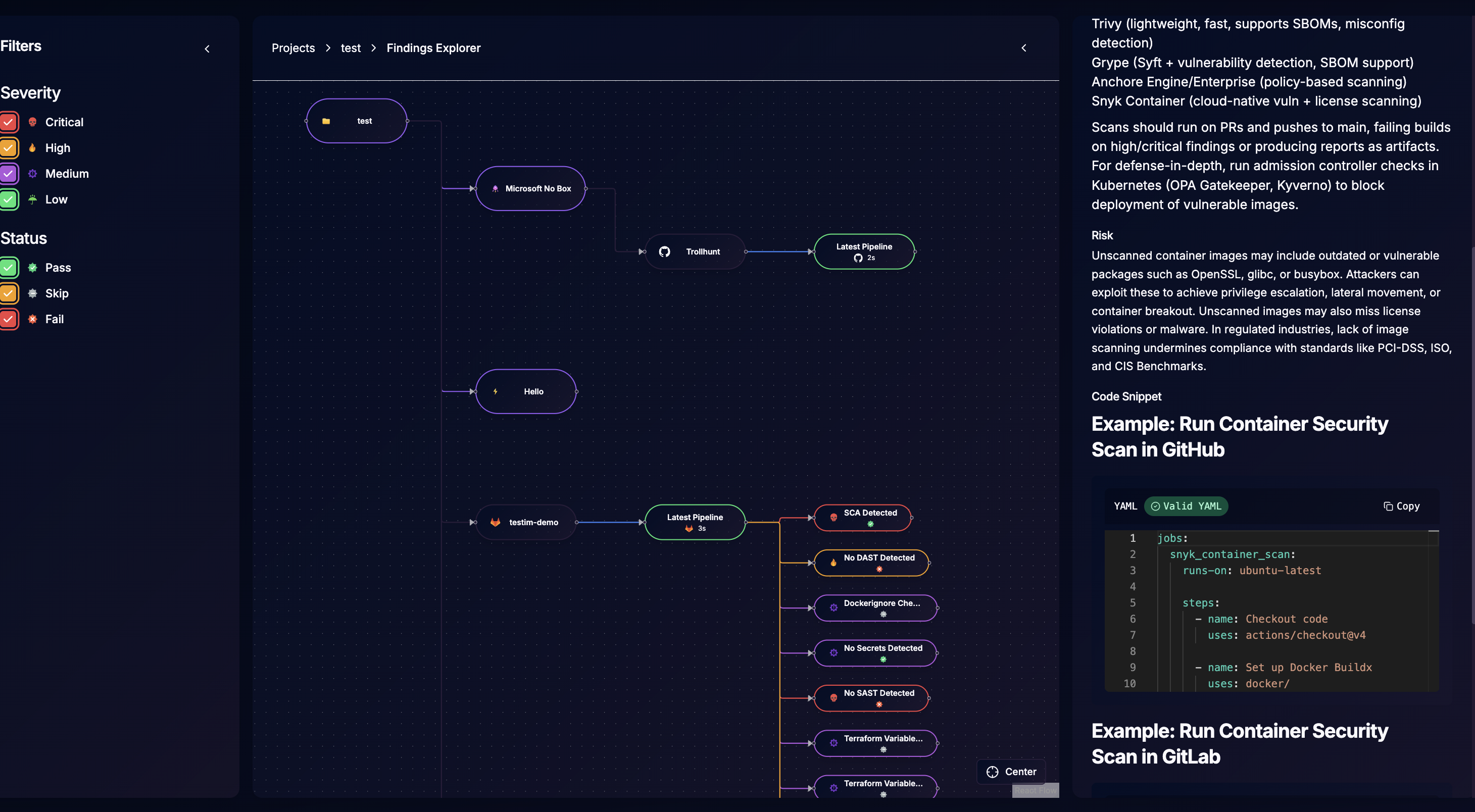 KvantumCI analytics and trends graph